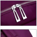 Nylon Backpack Durable Waterproof Casual Shoulder Bag (purple) - Image 3